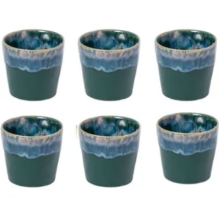 Costa Nova Grespresso handgefertigte Espressotassen – 6er-Set – Grün – Portugiesisches Steingut – 90 ml – Höhe 6 cm - Grün