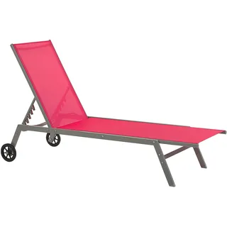 Beliani Sonnenliege 198 x 64 x 96 cm Rot