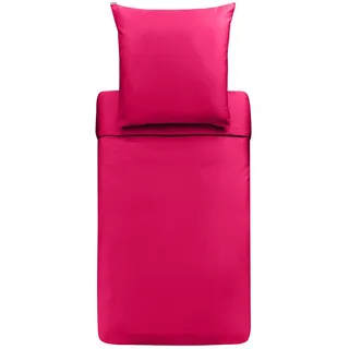 Bassetti Uni Bettwäsche Bettbezug einzeln aus 100% Baumwollsatin in der Farbe Fuchsia, Maße: 200x200 cm - 9234131