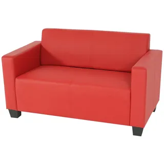 Mendler 2er Sofa Couch Lyon Loungesofa Kunstleder ~ rot