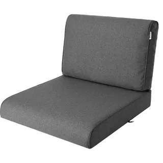 Bjird Sesselkissen, Kissen für Rattanmöbel, Sitzkissen & Rückenkissen, Sitzkissen für Sessel / Stühle - Indoor & Outdoor - Anti-Rutsch - 70x70 cm, Graphit - Grau