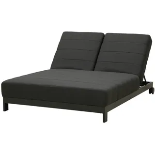 CLEMENTO Beziers Doppel Loungeliege Aluminium mit Rollen Sunbrella