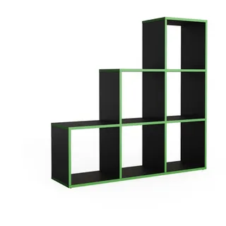 Vicco Treppenregal Raumteiler 107,2 x 107,8 x 29 cm Schwarz/Grün