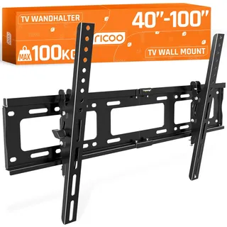 Ricoo R17 TV Wandhalterung Fernseher Halterung 40-100 Zoll TV Halterung Flach Slim bis 100 kg VESA 200x200 bis VESA 700x400 Wandhalterung Fernseher Wand Fernsehhalterung Neigbar auch 55 75 65 85 Zoll