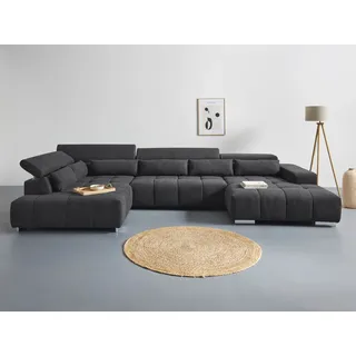Cotta Wohnlandschaft Polyester U-Form 6 Nierenkissen Schwarz
