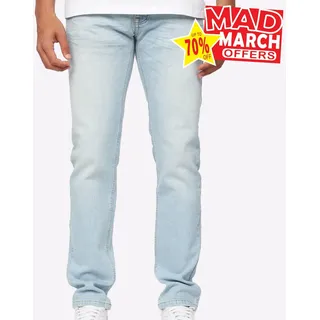 Crosshatch Buraca Herren Klassisch Mode Denim Slim Fit Jeans Helle Waschung