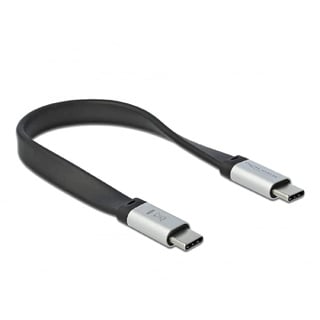 DeLock USB 3.2 Gen 2 FPC Flachbandkabel USB Type-C zu USB Type-C 22 cm PD 3 A E-Marker