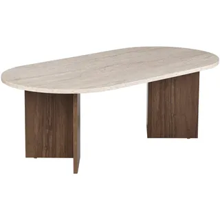 HANAH Home Moderner Couchtisch Beige Walnuss 119 x 40 x 60 cm