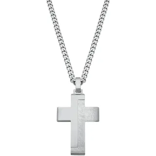 s.Oliver Kette mit Anhänger Kreuz Edelstahl Silber 50 cm