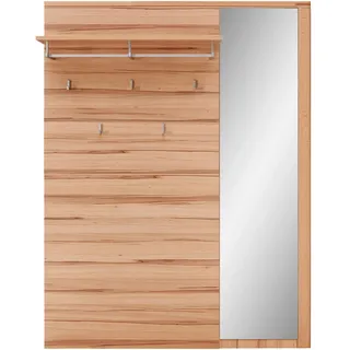 Linea Natura Garderobenpaneel , Buchefarben , Holz, Glas, Holzwerkstoff , Kernbuche , massiv , 120x157x29 cm , Aufhängemöglichkeit, Hutablage, Kleiderstange , Garderobe, Garderoben-Sets & Garderoben-Serien, Garderoben-Serien