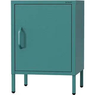 Jan Nowak Nachttisch MIA Nachtschrank Metallschrank Stahlschrank mit einer Tür Schlafzimmer Kinderzimmer Abschließbar, 42,4 x 59,5 x 40 cm, Seegrün - Grün