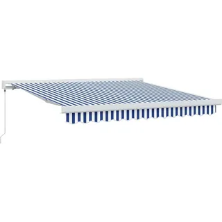 vidaXL Einziehbare Markise Blau und Weiß 300 x 250 cm Stoff und Metall - Blau