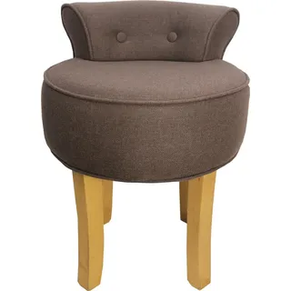 Casa Padrino Designer Hocker Boston Mittelbraun - Barock Schminktisch Stuhl - Braun