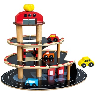 Bino world of toys Parkhaus aus Holz mit Aufzug (84077)