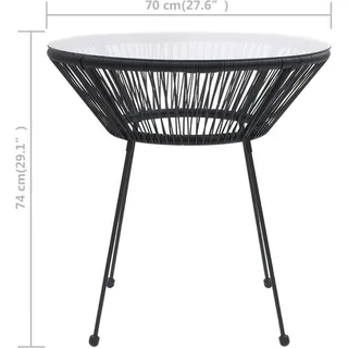 vidaXL Garten-Esstisch Ø 70 x 74 cm Schwarz