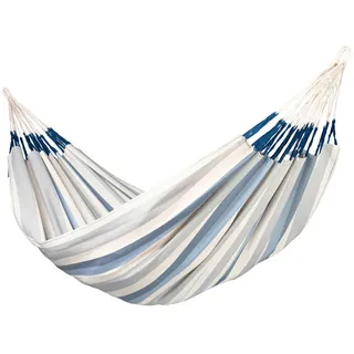 La Siesta Hängematte , Blau, Weiß, Hellblau , Textil , 180x400 cm , wetterbeständig, UV-beständig, regenabweisend , Gartenmöbel, Gartenschaukeln, Hängematten