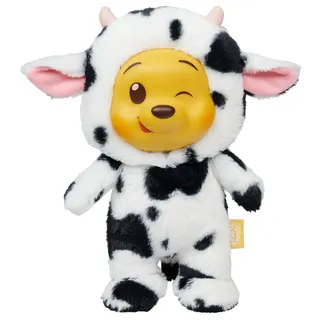 Disney YUYUS Winnie Puuh Kuh Plüschfigur – Sammelfigur mit Vinylgesicht, weiches Disney Kuscheltier in Touch Box, Stitch Stofftier für Kinder und Fans, 28 cm