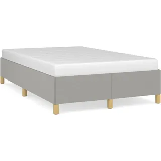 vidaXL Bettgestell ohne Matratze Hellgrau 120x200 cm Stoff - Grau