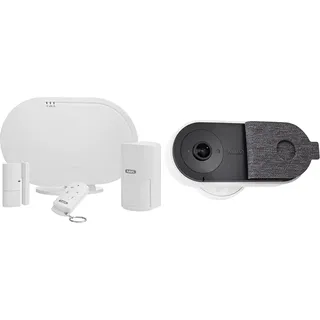 ABUS Funk-Alarmanlage Smartvest Basis-Set Einbruchmeldeanlage inkl. Bewegungsmelder & Öffnungsmelder + WLAN Überwachungskamera - Privacy Innen-Kamera PPIC31020 - mit Privatsphäre-Modus