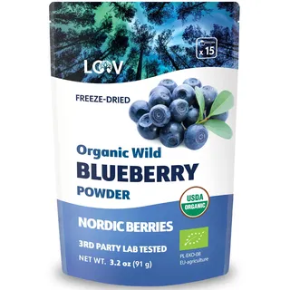 LOOV Bio Wildheidelbeer-Pulver - 15-Tage-Vorrat, 91 g, gut für Smoothie & Frühstück, gefriert und getrocknet, aus Nordeuropa, ohne Zuckerzusatz