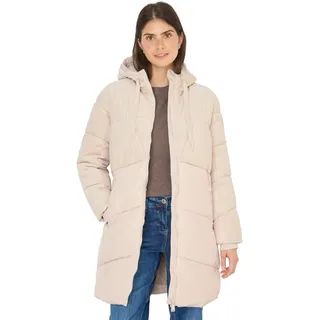 CECIL Puffer Mantel mit Cordmix teddy vanilla white L