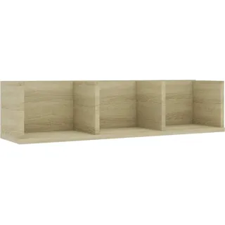 vidaXL Wandregal mit 3 Fächern 75/18/18 cm aus Holzwerkstoff Sonoma-Eiche Dekor , Beige , Strukturbuche , Rechteckig , 75x18x18 cm , Wohnzimmer, Regale, Wandregale