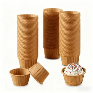 150 Stück Muffinförmchen Papier, Cupcake Förmchen, Muffins Papierförmchen, Muffinform Papier Muffinformen, Cupcake Formen für Dessert Hochzeit Halloween Geburtstag Weihnachten Party(Braun)