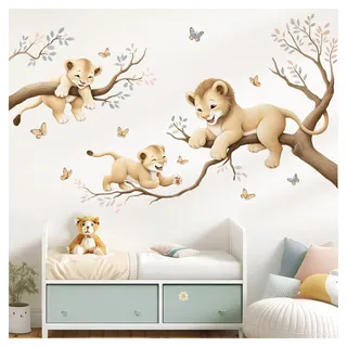 Little Deco Wandtattoo Dschungel Tiere Wandsticker Kinderzimmer Löwen AST Wandaufkleber Boho Babyzimmer Safari Schlafzimmer Wanddeko DL5027-03