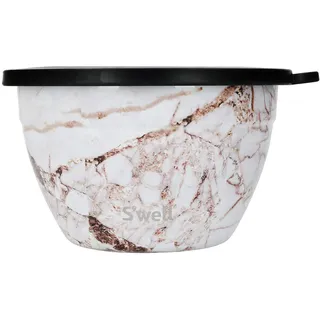 S'well lifetime brands europe limited Salatschüssel-Set, Calacatta Gold 1,9 l – Salat-Lunchbox mit Gewürzbehälter und herausnehmbarem Tablett – auslaufsicher und spülmaschinenfest