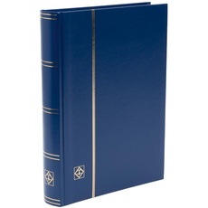 Bild Briefmarken Einsteckbuch BASIC, 64 schwarze Seiten, Einband unwattiert in Blau, DIN A4