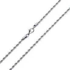 Bling Jewelry Unisex Klassisch Einfach Strong 3Mm 040 Gauge Strong Twist Cable Seil Chain Halskette Für Männer Silber Ton Edelstahl 18 Zoll