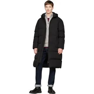 Tommy Hilfiger Herren Daunenmantel Down Parka mit Kapuze, Schwarz (Black), S