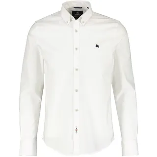 LERROS Langarmhemd »LERROS Oxfordhemd, unifarben«, weiß
