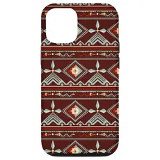 Hülle für iPhone 14 Dunkles Sienna Morning Blue Azteken-Navajo-Muster