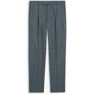 Bundfaltenhose CINQUE "CISALTO", Herren, Gr. 56, N-Gr, blau (blau, kariert), Web, Obermaterial: 64% Polyester, 34% Viskose, 2% Elasthan, kariert, slim fit lang, Hosen Bundfaltenhose, in modischem Karo-Design