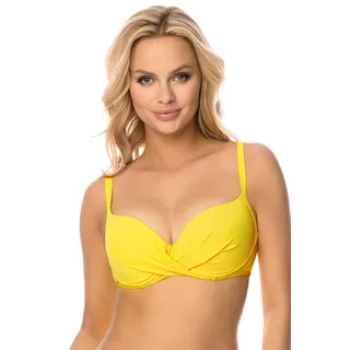 Vivisence 3209 bikini bh dame bademode bikinioberteil musterlos bügel eu, gelb, 70c - Gelb