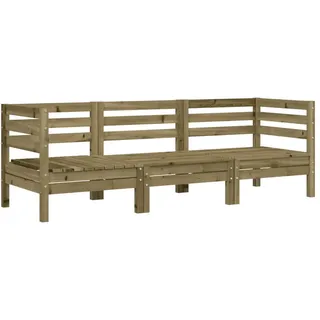 vidaXL Gartensofa 3-Sitzer Kiefernholz Imprägniert - Braun