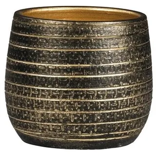 Übertopf innen Passion for Pottery Solano Ton Ø 24 cm H 22 cm schwarz/gold