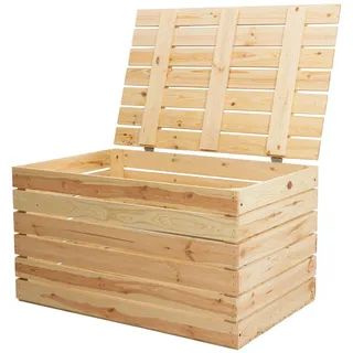 Grosse Holztruhe 80er Natur mit Deckel 80x50x39cm