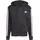 Men s Essential Three Stripes Fleece Zipper Hoodie Black/White XL