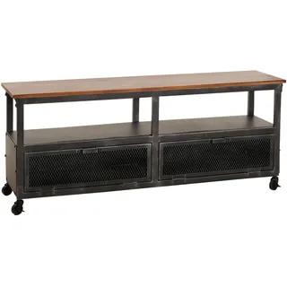 MCW N28 Lowboard 130x55 cm Schwarz/Braun Holz