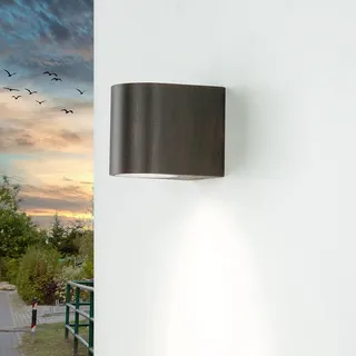 Wandleuchte außen IP44 Braun GU10 Aluminium Modern Außenlampe Haus Hof Terrasse