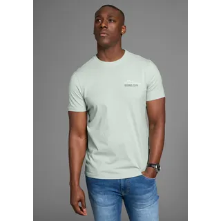 T-Shirt DELMAO, Herren, Gr. 5XL (72/74), grün (lindgrün), Single Jersey, Obermaterial: 100% Baumwolle, bedruckt, slim fit, Rundhals, Shirts T-Shirt, mit dezentem Logo-Schriftzug im Club-Design