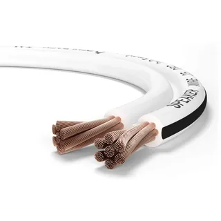 Oehlbach SP-25 - Stereo HI-FI Lautsprecherkabel, Boxenkabel mit OFC (sauerstofffreies Kupfer) 2x2,5 mm2 Mini Spule Lautsprecher Kabel - Weiß 30 m