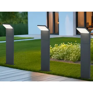 LED Pollerleuchte in Anthrazit 50cm - 3er Set Wegeleuchten Terrassenbeleuchtung