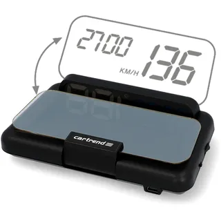cartrend Head Up OBD2 & HUD Display Geschwindigkeitsmesser Auto Tachometer Wassertemperaturmesser Motordrehzahl, Preis-Leistungssieger, 12 V