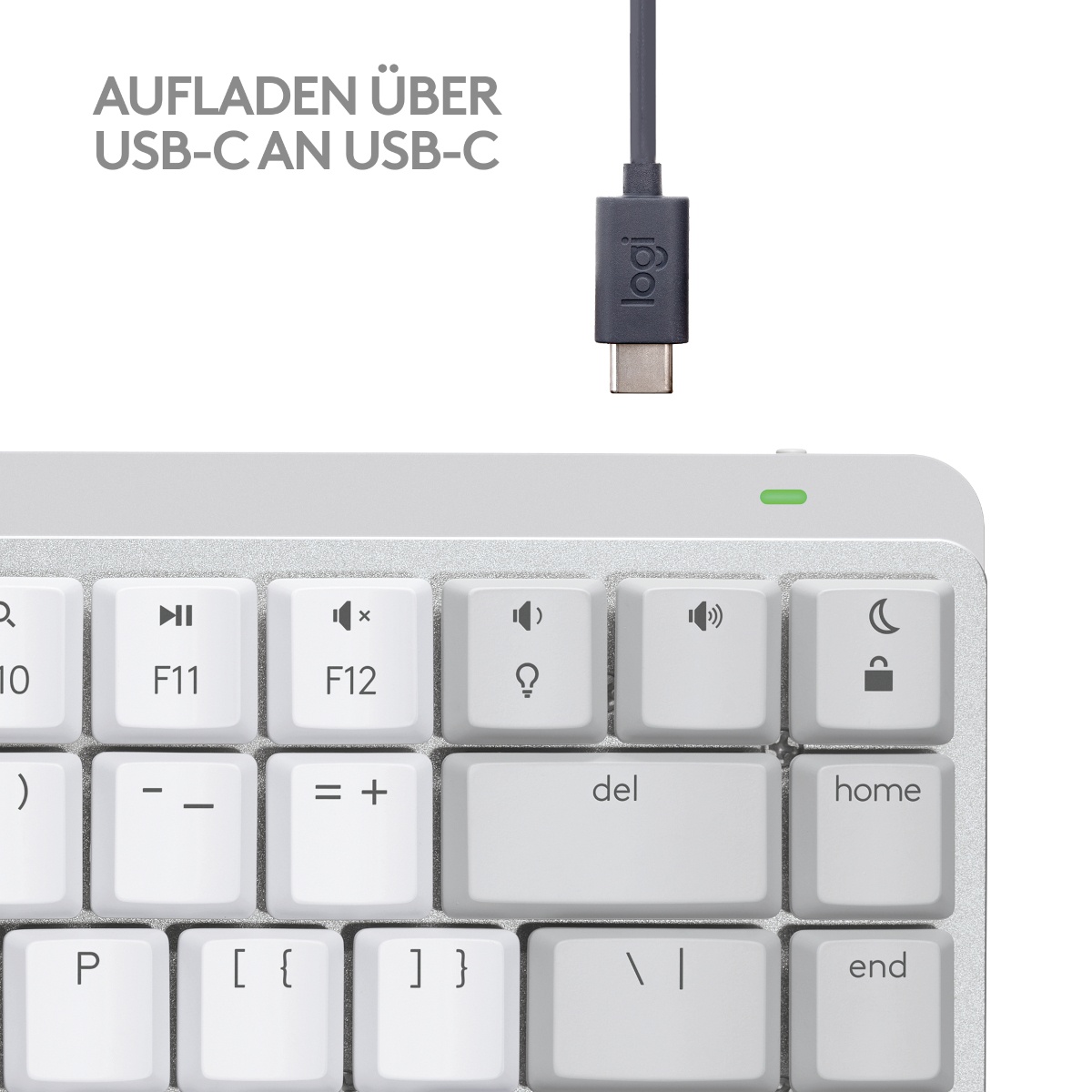 Bild von MX Mechanical Mini for Mac Pale Gray, Kailh Choc V2 LOW PROFILE BROWN, Logi Bolt, USB/Bluetooth, DE (920-010794)