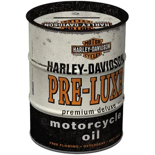 Nostalgic-Art Retro Spardose, 600 ml, Harley-Davidson – PRE-Luxe – Geschenk-Idee für Biker, Original Lizenzprodukt (OLP), Sparschwein aus Metall, Vintage Blech-Sparbüchse