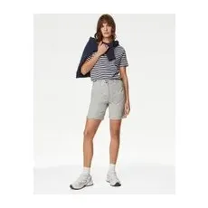 Womens M&S Collection Short chino en coton à motif teinté - Light Grey, Light Grey - 22