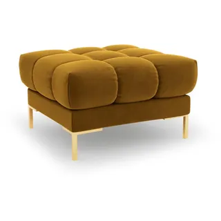 Micadoni Pouf Mamaia aus Samt gelb , Gelb , Textil , 60x41x60 cm , Hergestellt in Europa, Oeko-Tex® , Wohnzimmer, Sessel, Hocker & Hockerbänke, Sitzhocker